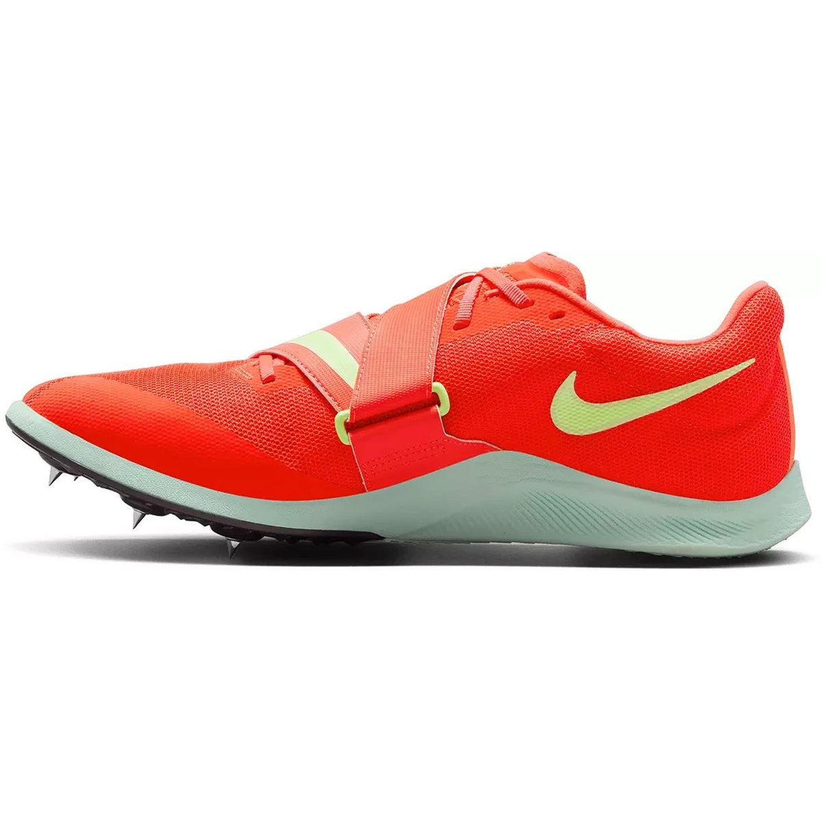 Nike Zoom Pole Vault Elite Track Field Spike Bright Crimson Lime Blast Mens 11.5