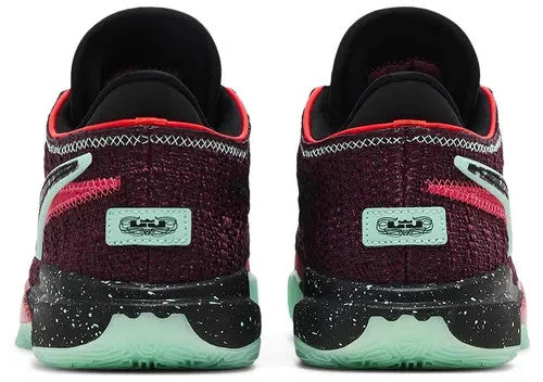 Nike LeBron XX Low Top Basketball Sneaker Burgundy/Red/Green Kids Sizes 5-6Y