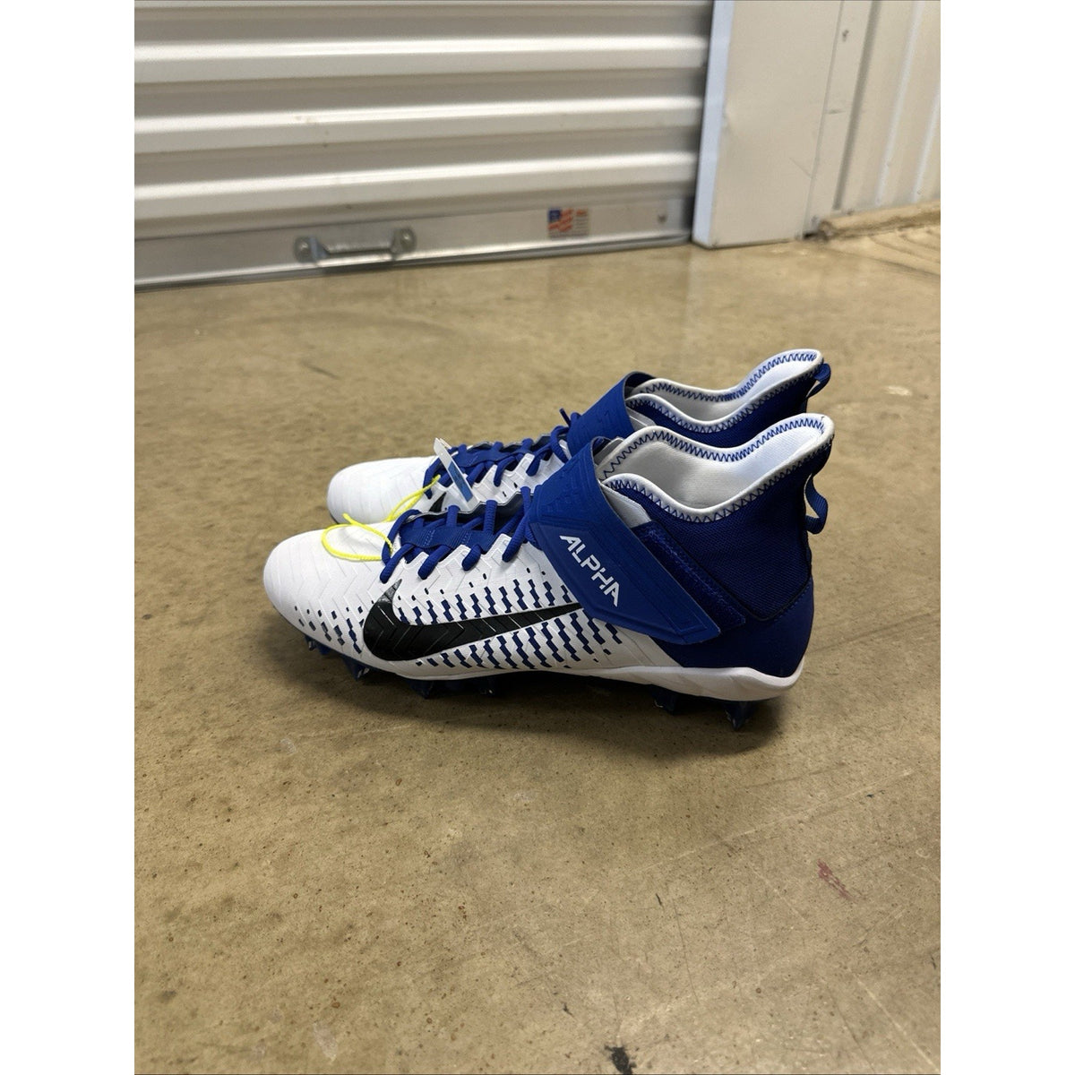 NEW Nike Alpha Menace Pro 2 White Blue Black Cleats (BV3945-101) Men's Size 12.5