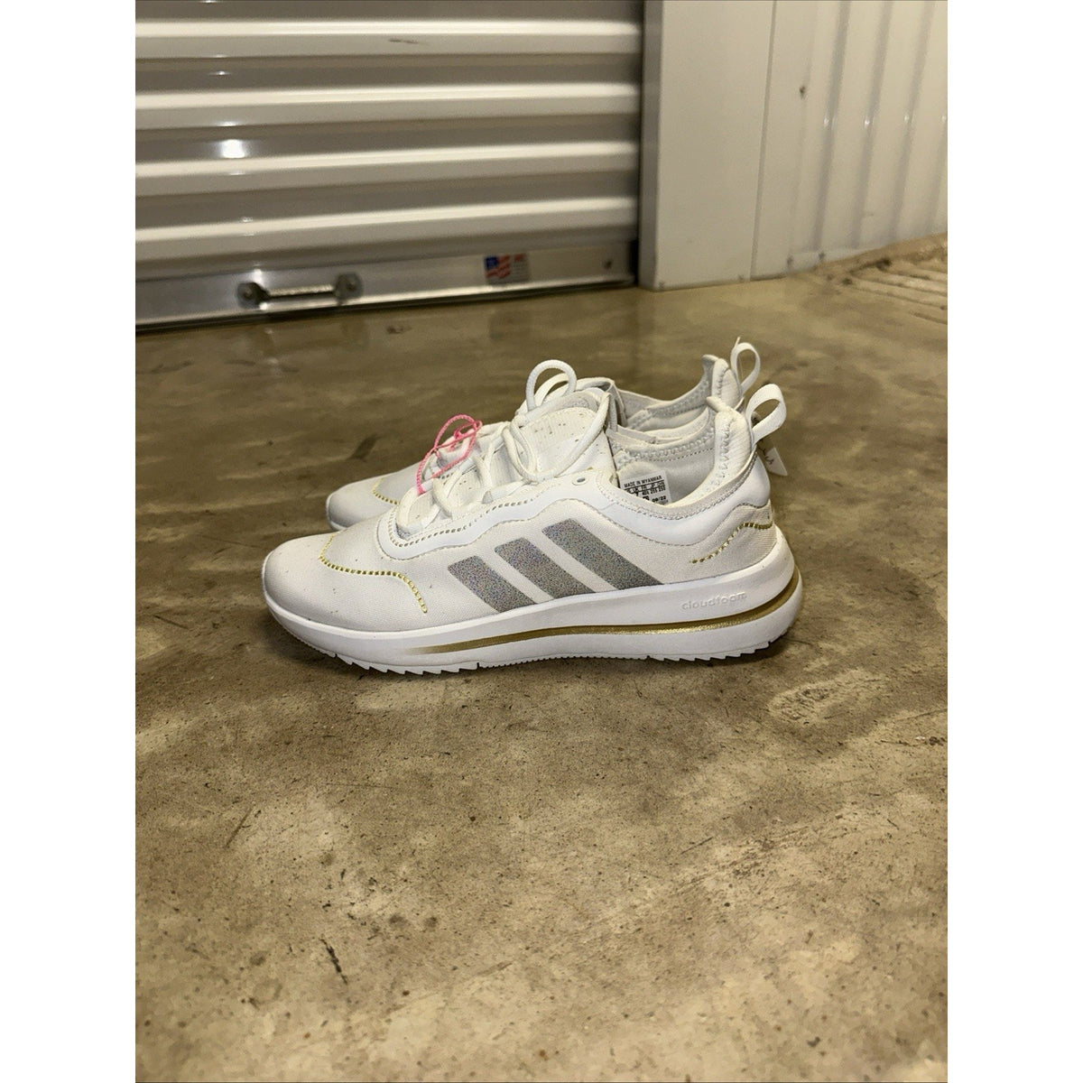 adidas Women's Fukasa Run White/White/Matte Gold Size 8.5