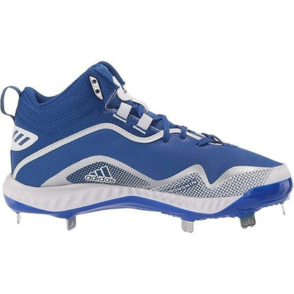 Adidas Mens Icon 6 Bounce Mid Metal Baseball Cleats Blue White FV9357 Size 13.5