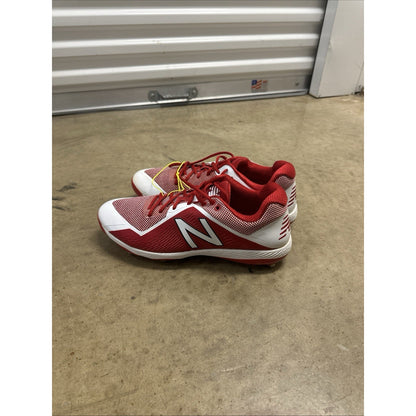 New Balance Men's Red and White Baseball or Softball Metal Cleats Size 14