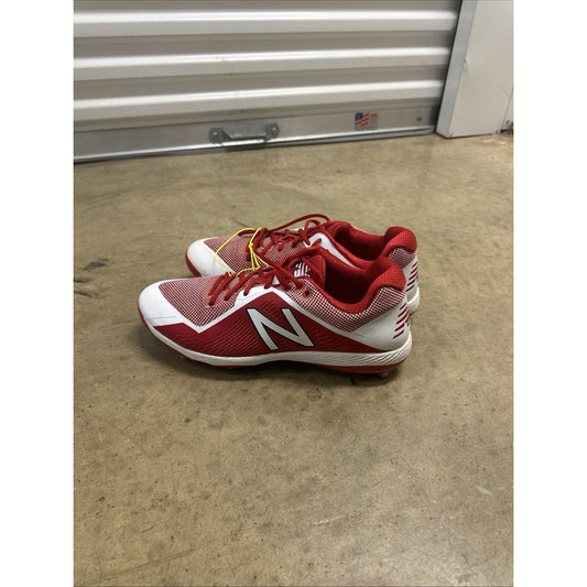 New Balance Men's Red and White Baseball or Softball Metal Cleats Size 14
