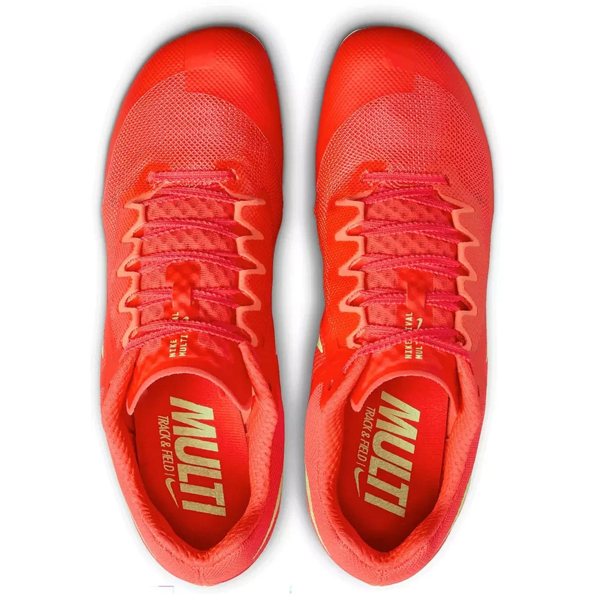 Nike Zoom Pole Vault Elite Track Field Spike Bright Crimson Lime Blast Mens 11.5
