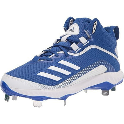 Adidas Mens Icon 6 Bounce Mid Metal Baseball Cleats Blue White FV9357 Size 13.5