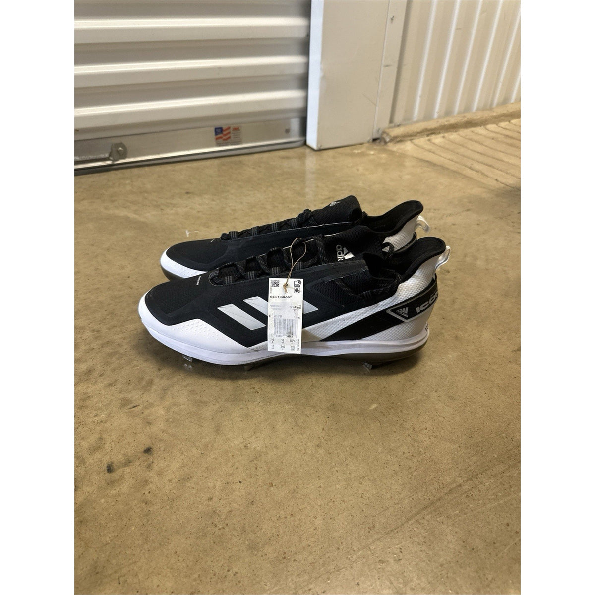Adidas Icon 7 Boost 'Black White' Baseball Cleats Men's Size 17