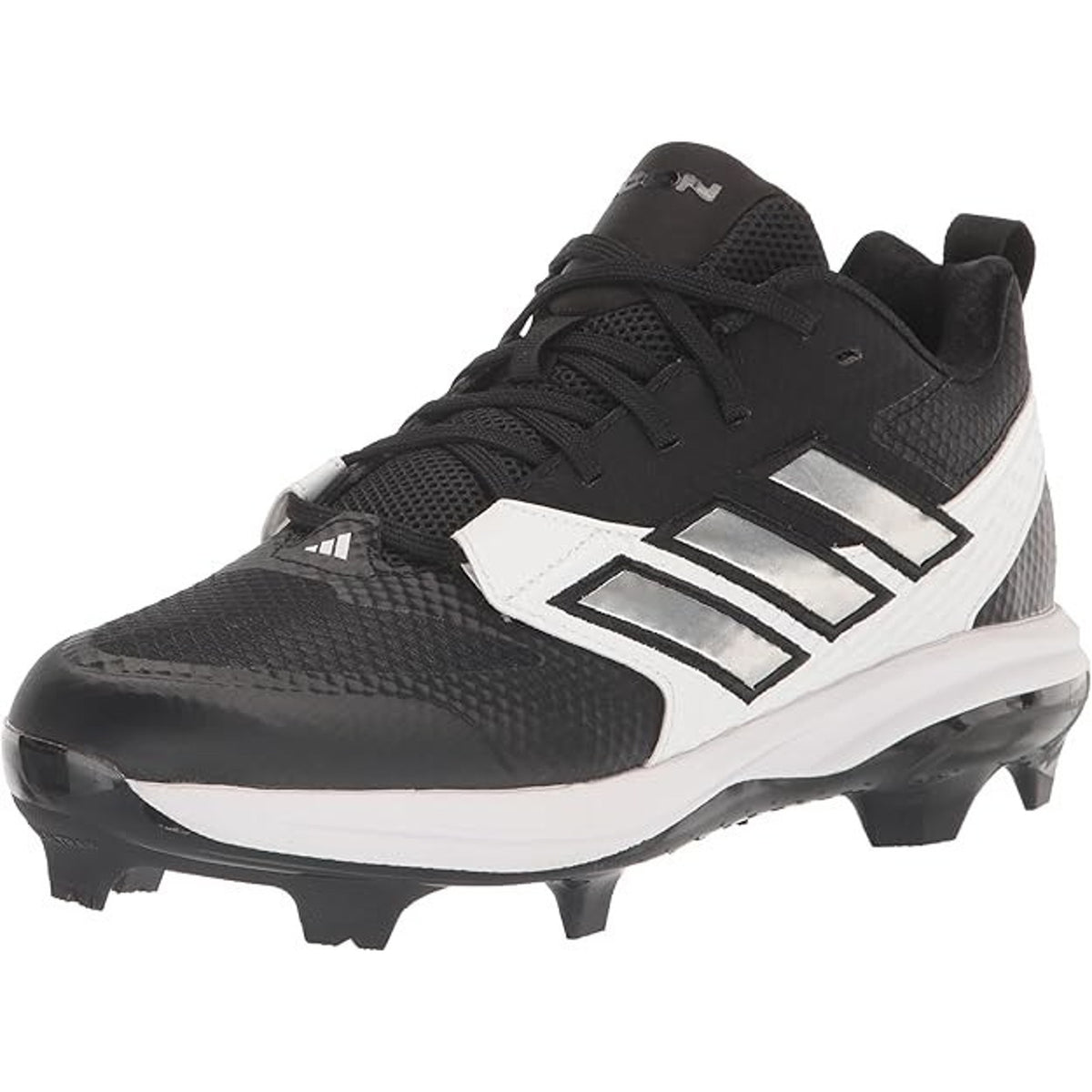 adidas Men's Icon 8 TPU Black White Baseball Athletic Sports Cleats Size 13