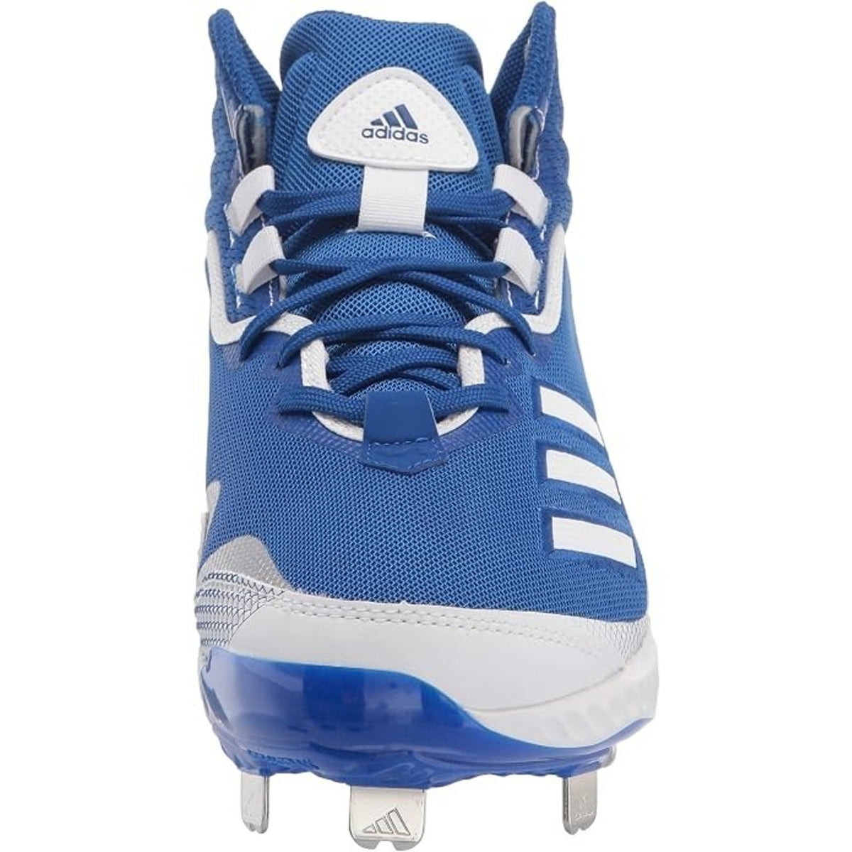 Adidas Mens Icon 6 Bounce Mid Metal Baseball Cleats Blue White FV9357 Size 13.5