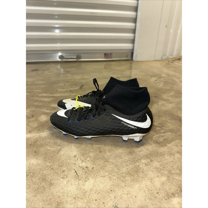 Nike Hypervenom Phelon 3 DF FG Soccer Cleats 917764-002 Black/White Mens 7.5