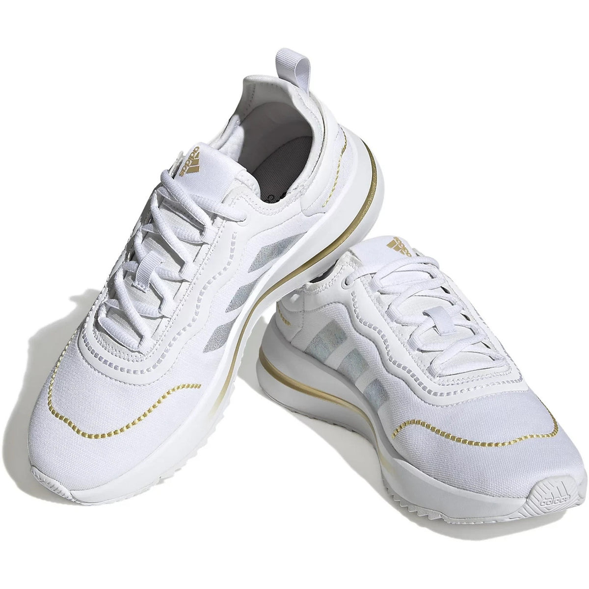 adidas Women's Fukasa Run White/White/Matte Gold Size 8.5