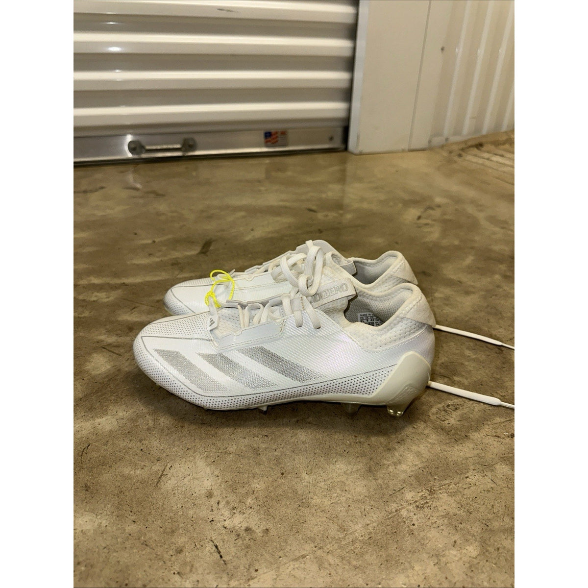 Adidas Adizero Electric.1 White Silver Metallic IF2425 Football Cleats Size 8.5