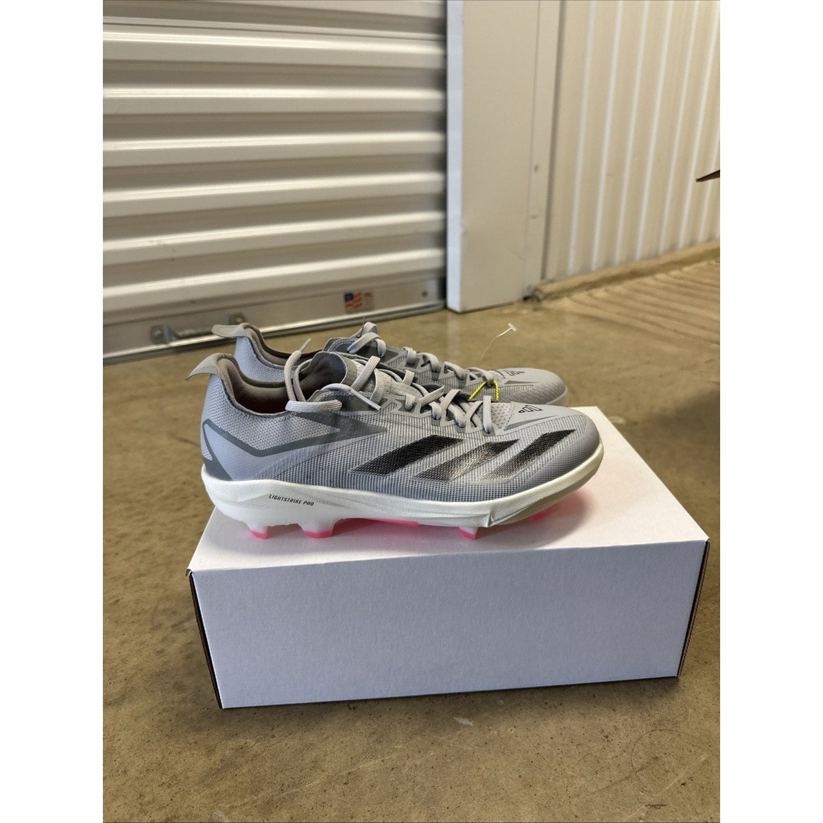 (230/14) Adidas Adizero Impact + Tpu Baseball Leat Grey/pink Men’s Size 9