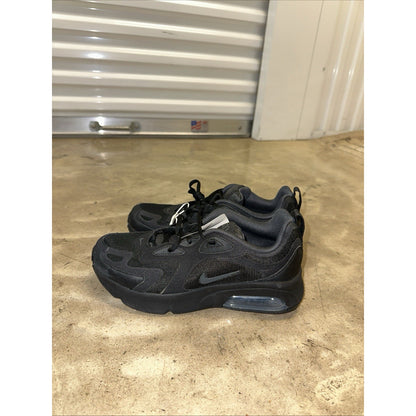Nike Air Max Shoe Kids 7Y 200 Triple All Black Casual AT5627-001 Running Work