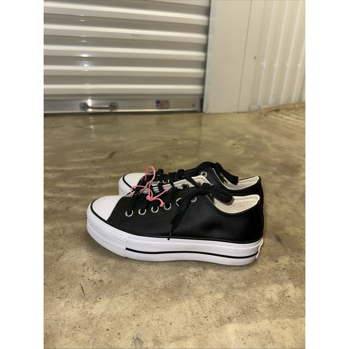 Size 6.5 - Converse Chuck Taylor All Star Lift Platform Low Black White Womens