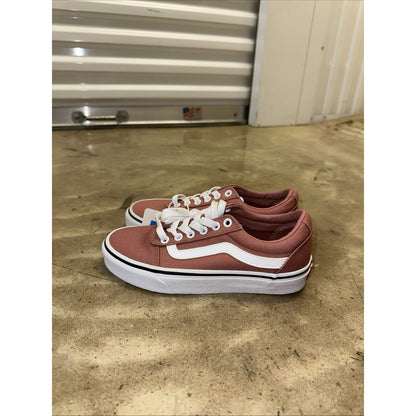 Vans Ward Skate Low Top Canvas Sneakers Dusty Rose & White Size 6 Womens