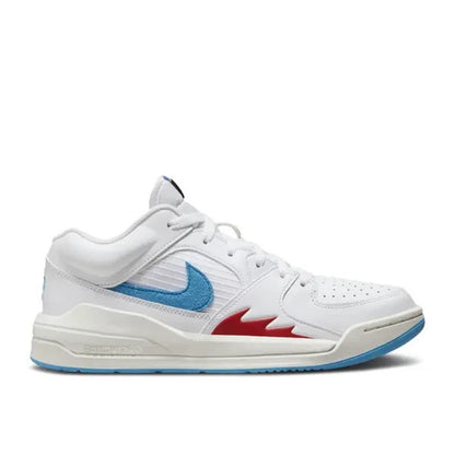 New Nike Women's Jordan Stadium 90 Shoes - White/ Dark Powder Blue Size 10.5