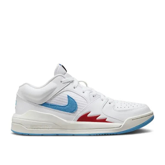 New Nike Women's Jordan Stadium 90 Shoes - White/ Dark Powder Blue Size 10.5