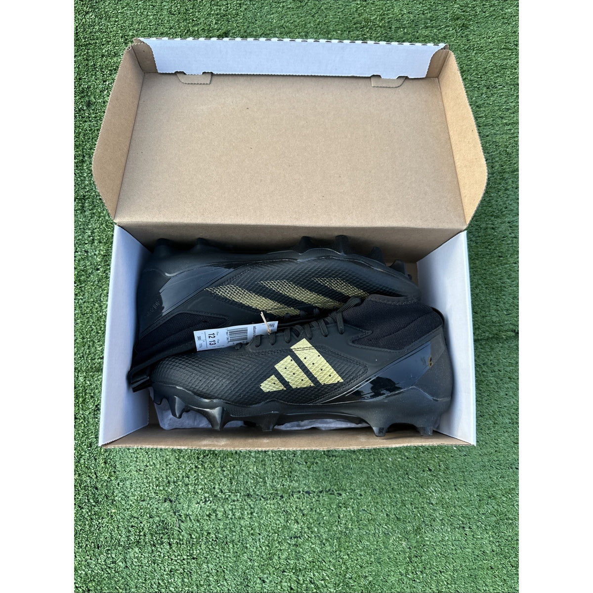 Adidas Adizero Impact Black Gold Football Cleats Mens Size 12