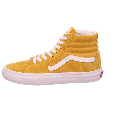 Vans hightop Yellow sneakers white side stripe suede Size 4 Men/5.5 Womens
