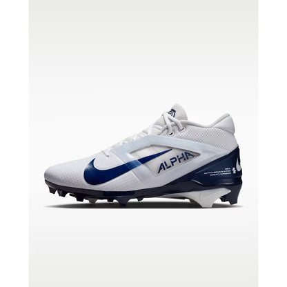 Nike Alpha Menace 4 Pro White Navy Blue Football Cleats - Men's Sz 11.5