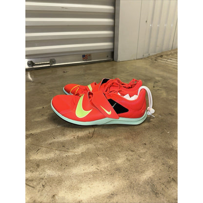 Nike Zoom Pole Vault Elite Track Field Spike Bright Crimson Lime Blast Mens 11.5