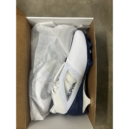Nike Alpha Menace 4 Pro White Navy Blue Football Cleats - Men's Sz 11.5