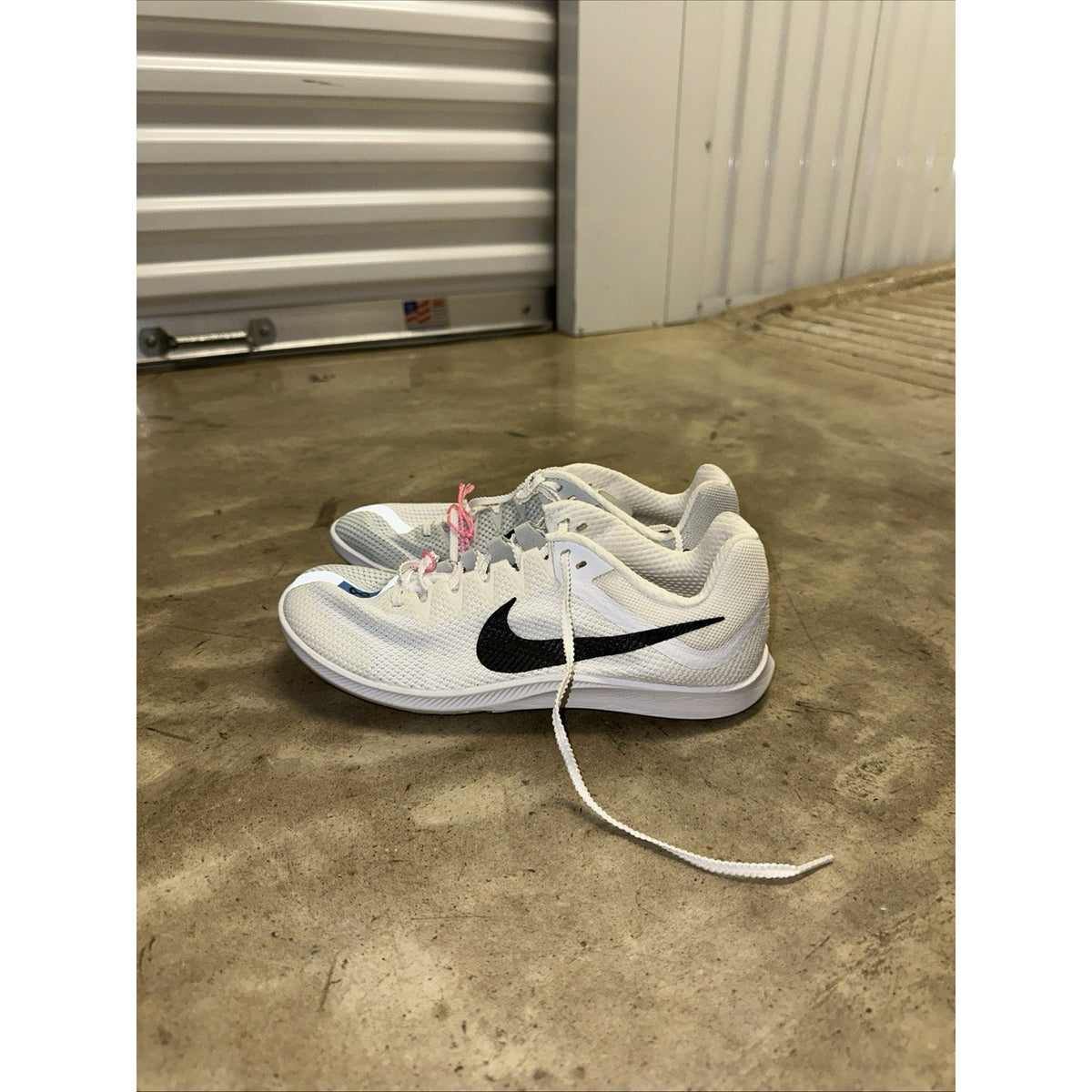 Nike Zoom Rival Distance Track Shoes White Black DC8725-100 Mens Size 8