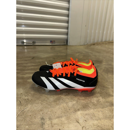 adidas Mens 5 PREDATOR 24 PRO FIRM GROUND SOCCER CLEATS Black/Solar Red IG7777