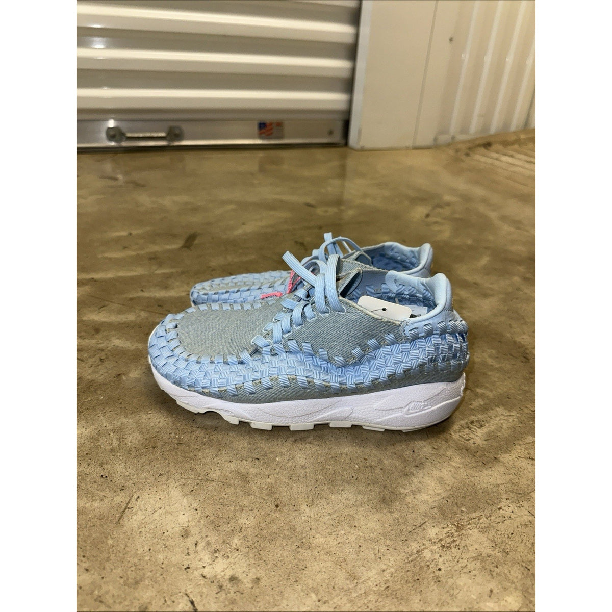 Nike Air Footscape Woven Washed Denim Ice Blue Women's - FV6103-400 Size 6.5
