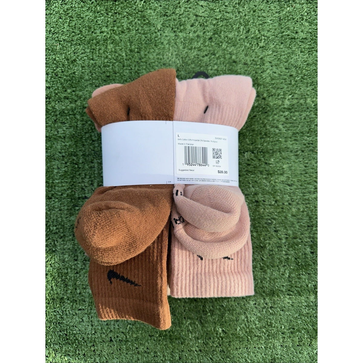 Nike Everyday Plus Cushioned Training Crew Socks 6 Pairs Large 8-12 SX6897‌-‌904
