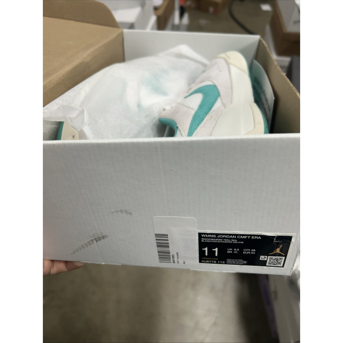 New Nike Air Jordan CMFT Era White Washed Teal Womens Size 11/Men's 9.5
