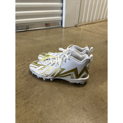 Adidas Freak Spark 23 Mens Size 13 White Gold Mid-Top Football Cleats