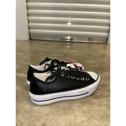 Size 6.5 - Converse Chuck Taylor All Star Lift Platform Low Black White Womens