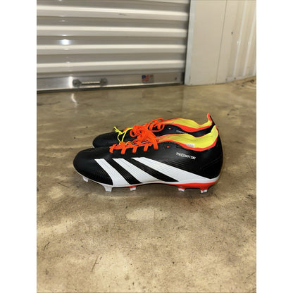 Adidas Predator 24 League Low FG Cleats Black White Orange IG7762 Men's Size 7.5