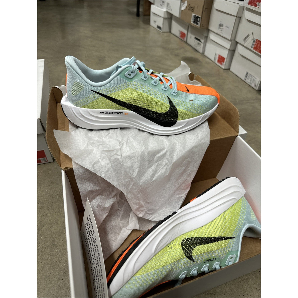 Nike ZoomX Pegasus Plus Glacier Blue Life Lime Running Shoes Size 6.5 FQ7261-400
