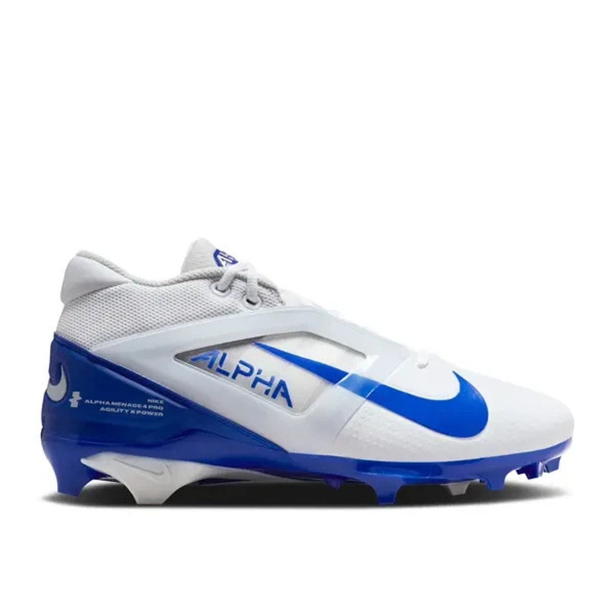 Nike Alpha Menace 4 Pro White Royal Blue Football Cleats FD7037-103 New Men's 14