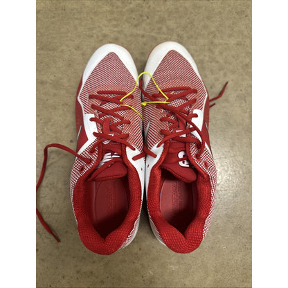 New Balance Men's Red and White Baseball or Softball Metal Cleats Size 14