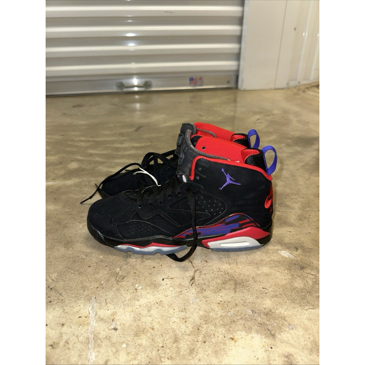 Jordan Air Jordan 6 Retro Unisex Kids High Top Sneakers Black/Red/Purple US 6Y
