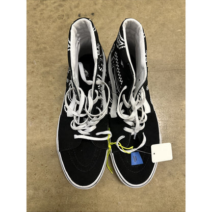 VANS Sk-8 Hi Peace Paisley Bandana Black Sneakers Unisex Mens Size 11 Used