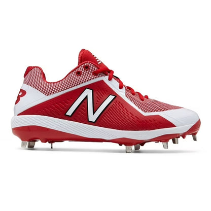 New Balance Men's Red and White Baseball or Softball Metal Cleats Size 14