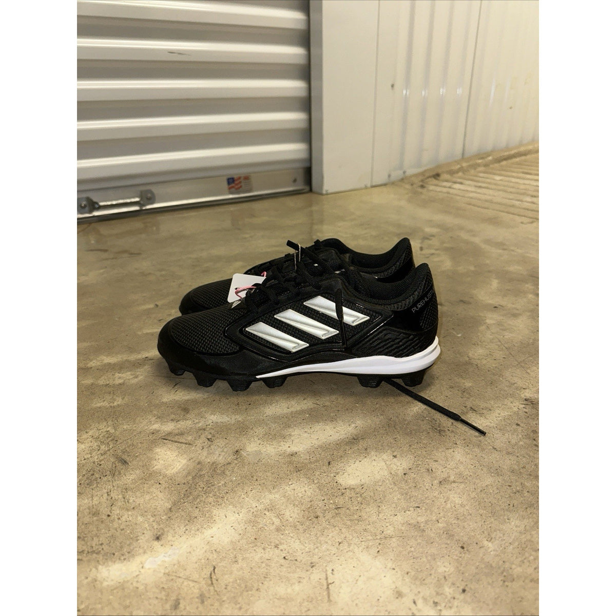 adidas Women's Pure Hustle 3 Mid Softball Cleats Size 11 Black/Silver, H2(B229T)