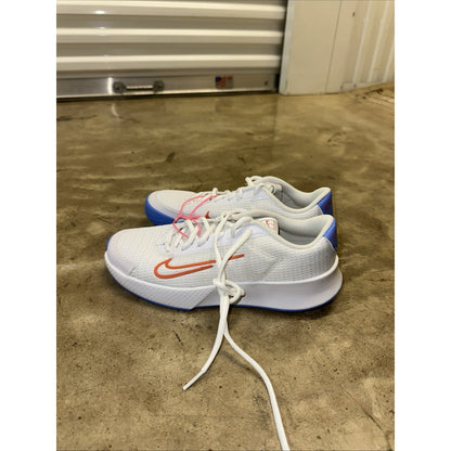 Nike Court Vapor Lite 2 Tennis Shoes White Blue Orange DV2018-106 Women Size 7.5