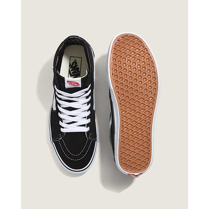 Vans Sk8-Hi Mens US 5.5 High-Top Skate Shoes Black/White/Black Women US 7