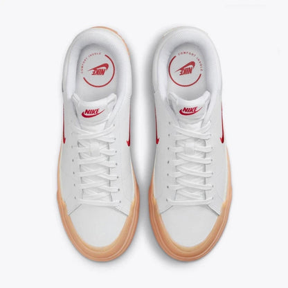 Nike Court Legacy Lift White University Red Gum W - FV5526-103 Size 11 Womens