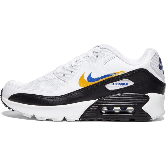 NEW Nike AIR MAX 90 Double Swoosh White Black Gold Royal Blue Size 6Y
