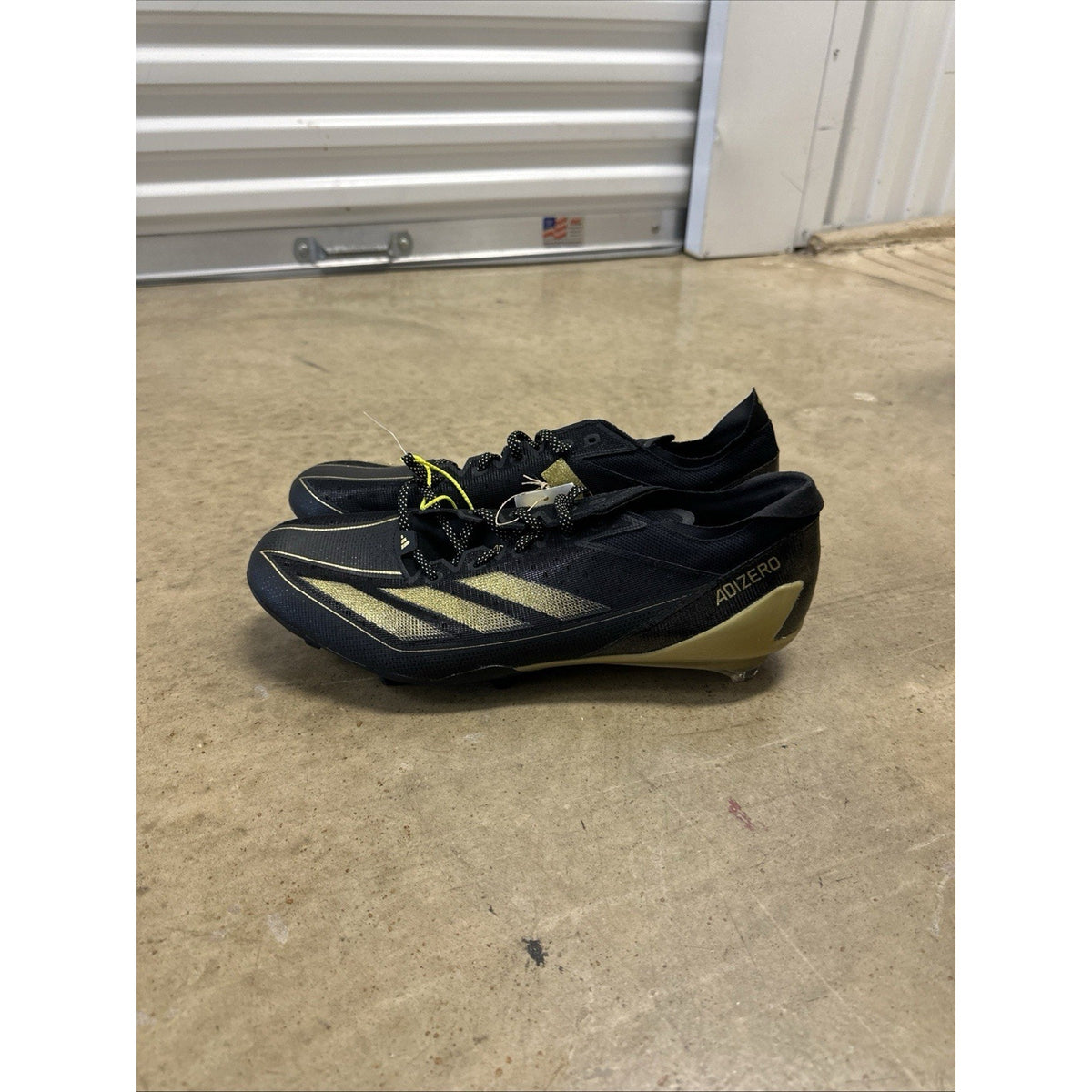 Size 5 - Adidas Adizero Electric Black Gold Metallic Football Cleats