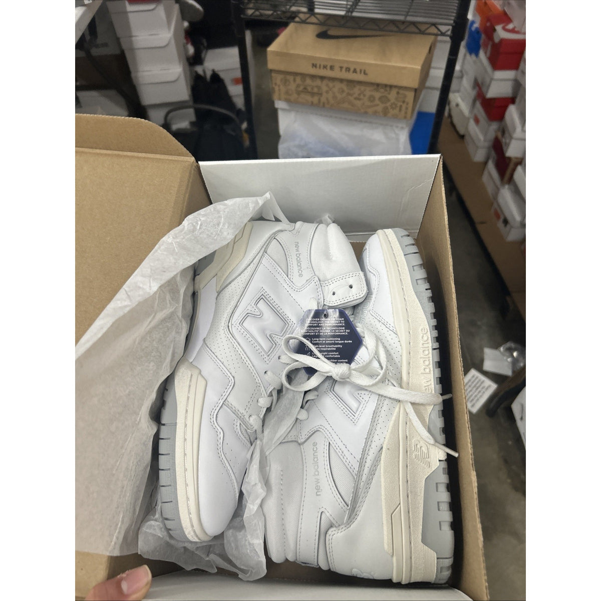 New Balance 650 White White Grey BB650RWW Men’s 10.5 - NEW