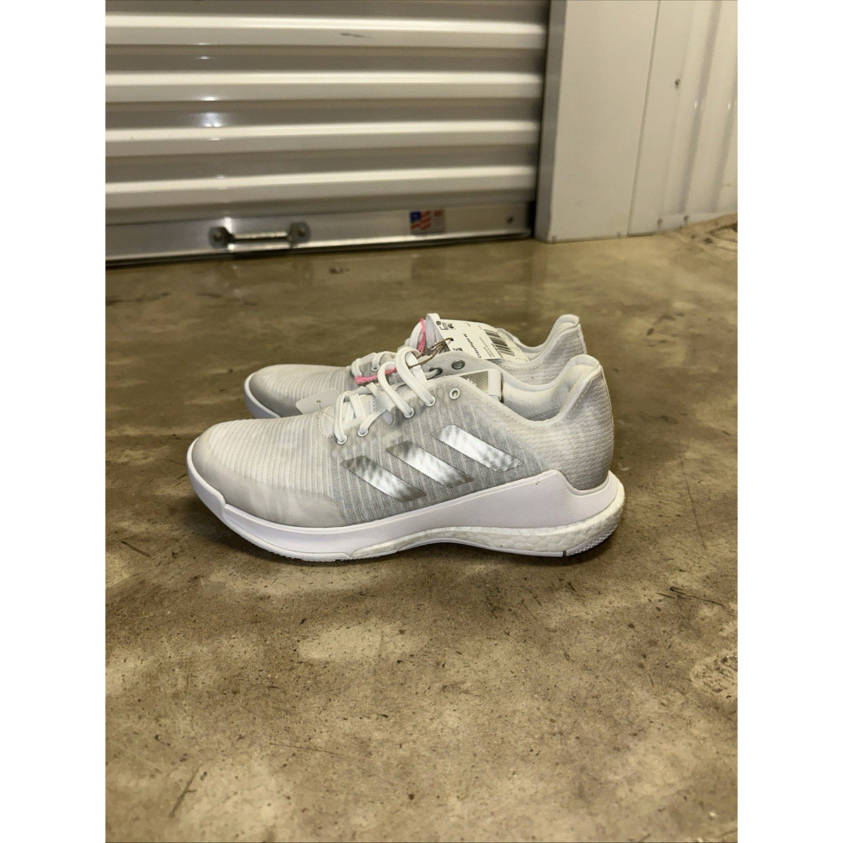 Adidas Crazyflight Indoor Volleyball Shoe White Silver Grey IG3970 Women Sz 8.5