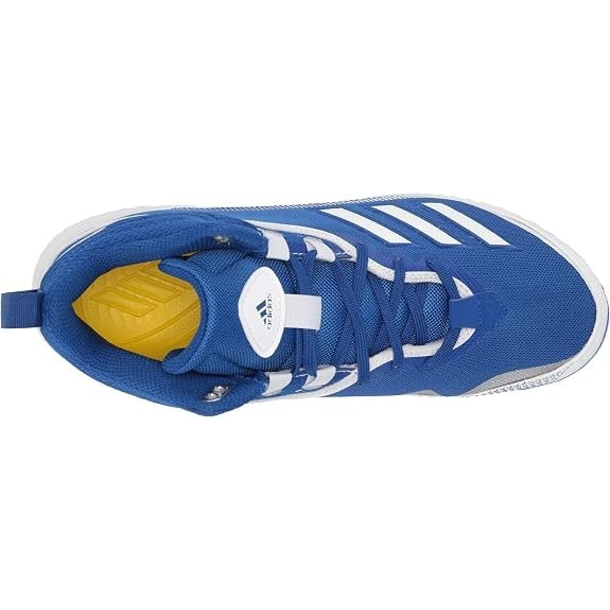 Adidas Mens Icon 6 Bounce Mid Metal Baseball Cleats Blue White FV9357 Size 13.5