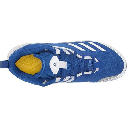 Adidas Mens Icon 6 Bounce Mid Metal Baseball Cleats Blue White FV9357 Size 13.5
